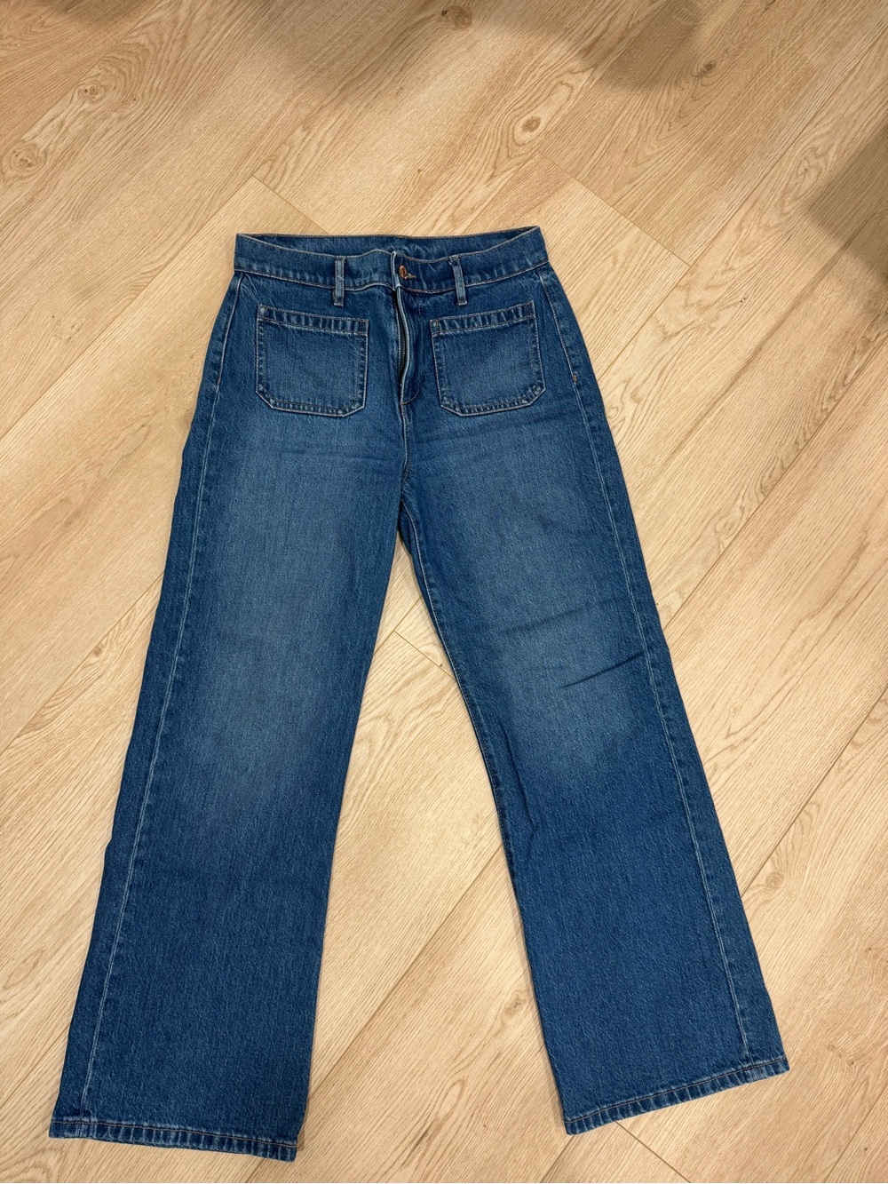 LOFT Women's Wide-Leg Jeans in Dark Blue Wash